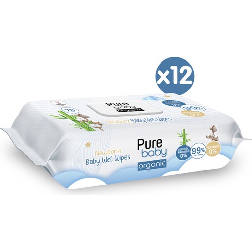 Pure Baby Organic Yenidoğan Islak Havlu 12X70 (840 Yaprak)