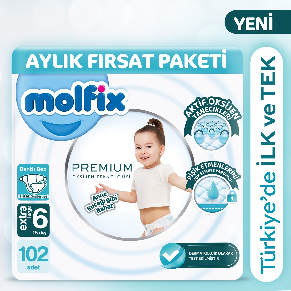 Molfix Premium Aylık Fırsat Paketi 6 Beden 102 Adet