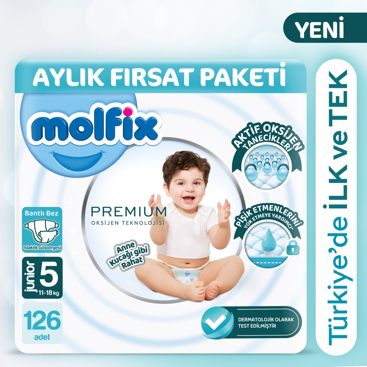 Molfix Premium Aylık Fırsat Paketi 5 Beden 126 Adet