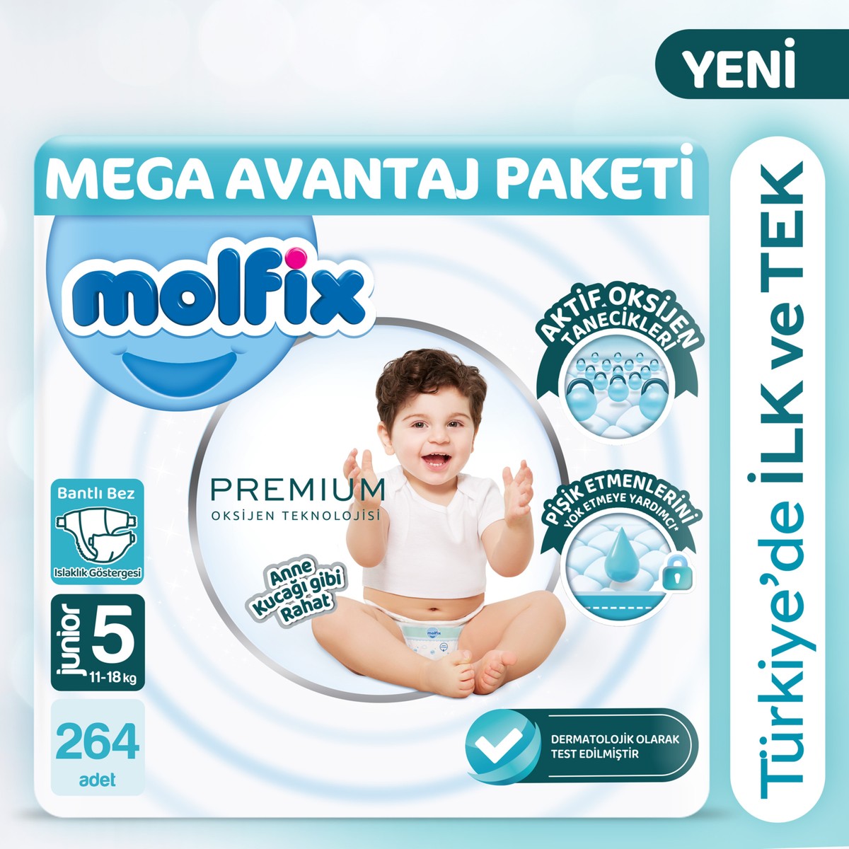 Molfix Premium Mega Avantaj Paketi 5 Beden 264 Adet