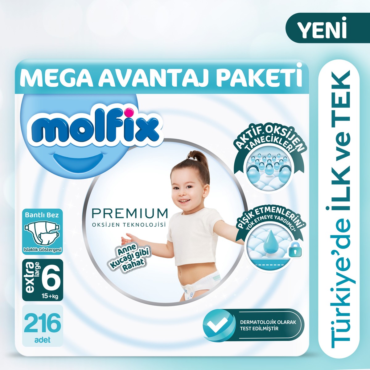 Molfix Premium Mega Avantaj Paketi 6 Beden 216 Adet