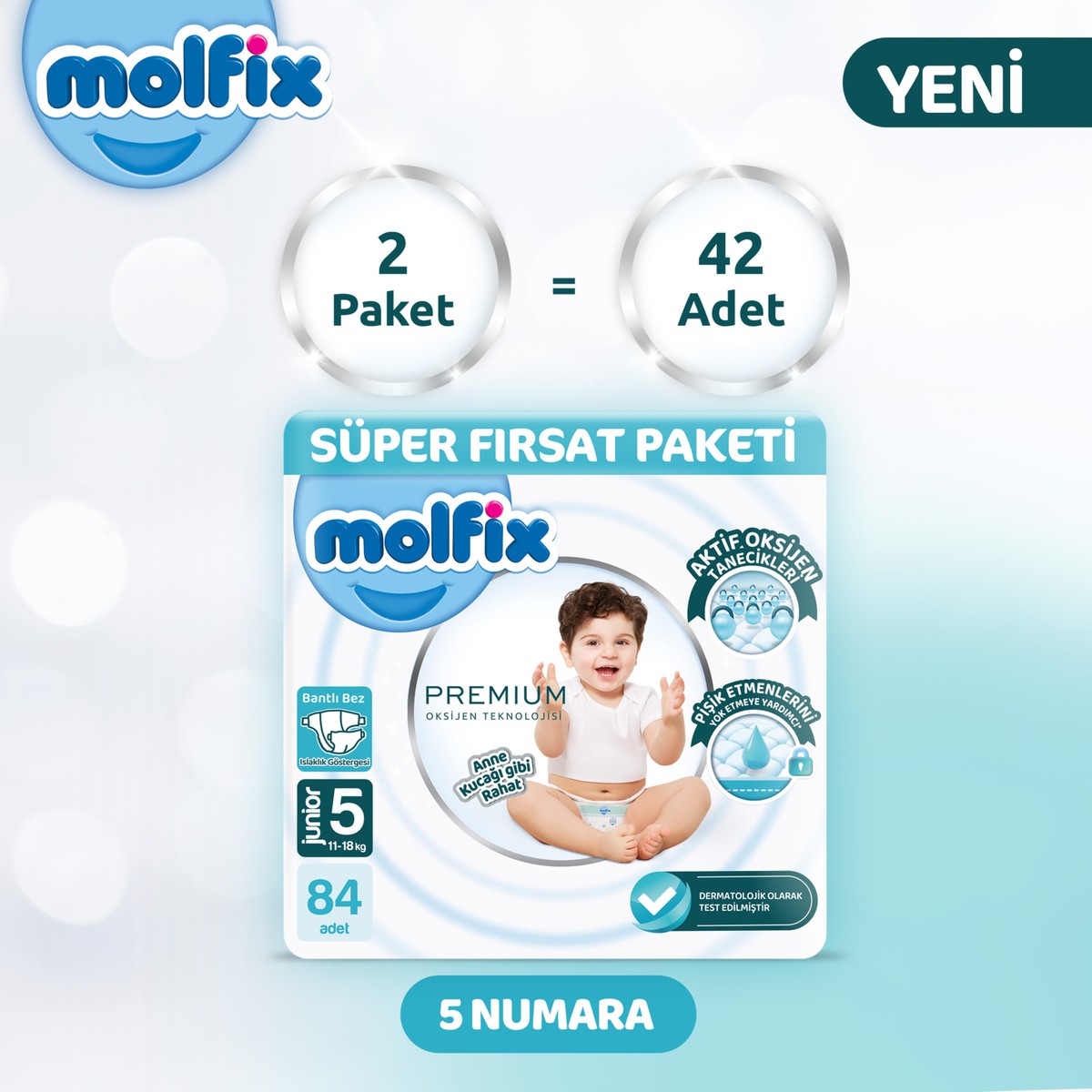 Molfix Premium Süper Fırsat Paketi 5 Beden 84 Adet