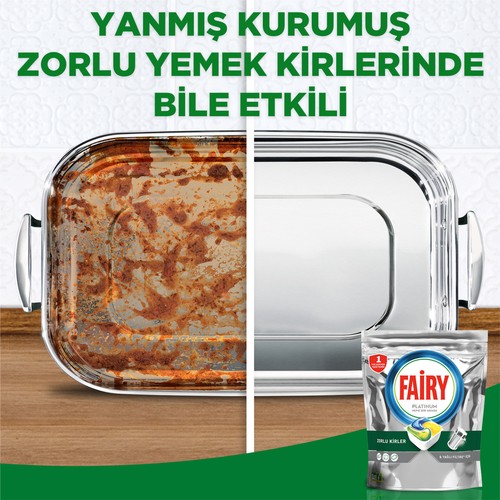 Fairy Platinum Bulaşık Makinesi Deterjanı Tableti / Kapsülü Limon Kokulu 180 Yıkama (90x2)