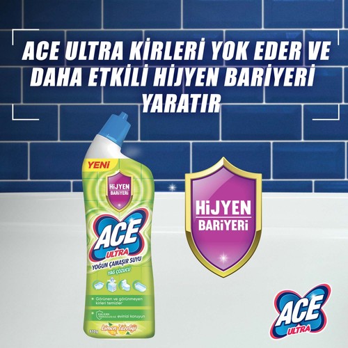 Ace Ultra Yoğun Kıvamlı Çamaşır Suyu Limon Tazeliği 810G X6