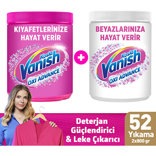 Vanish Multipower Leke Çıkartıcı  Deterjan Güçlendirici Toz 2 x 800 gr Renkliler  Beyazlar Için