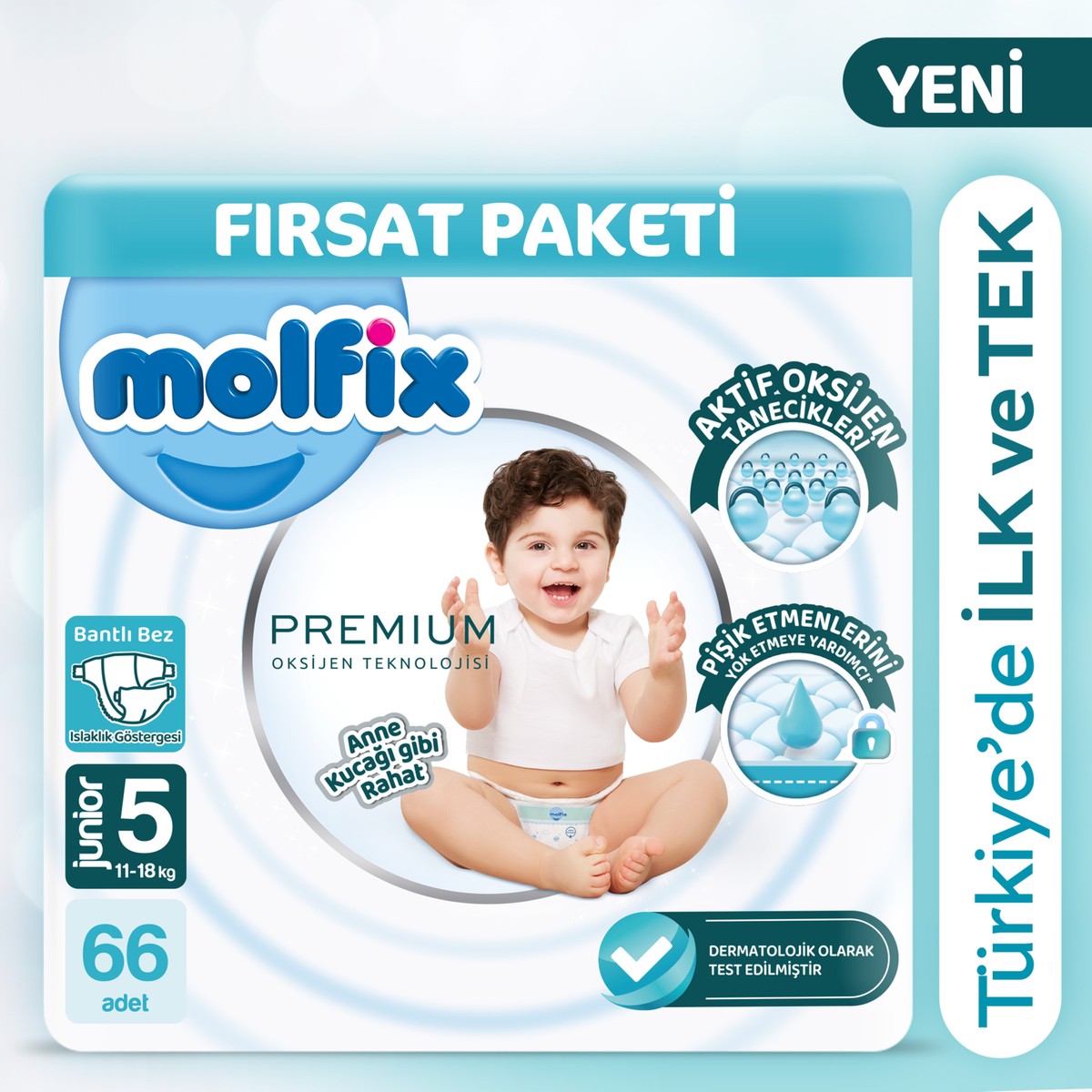 Molfix Premium Ultra Fırsat Paketi 5 Beden 66 Adet