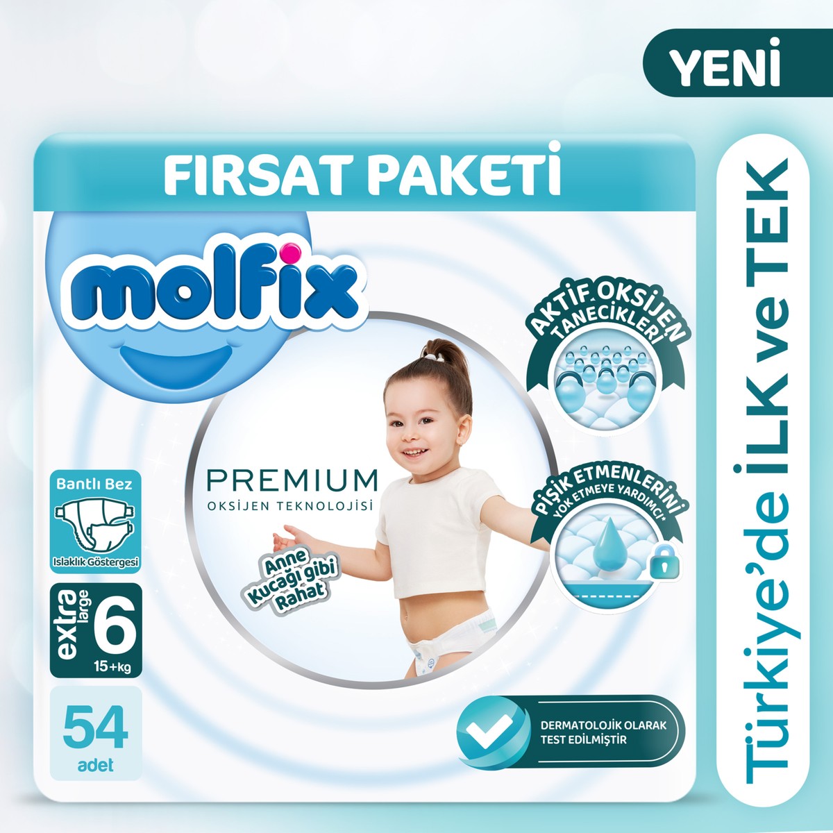 Molfix Premium Ultra Fırsat Paketi 6 Beden 54 Adet