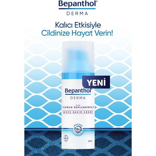 Bepanthol Derma Yoğun Nemlendirici Gece Bakım Kremi 50ML l Provitamin B5 Bakım Kompleksi