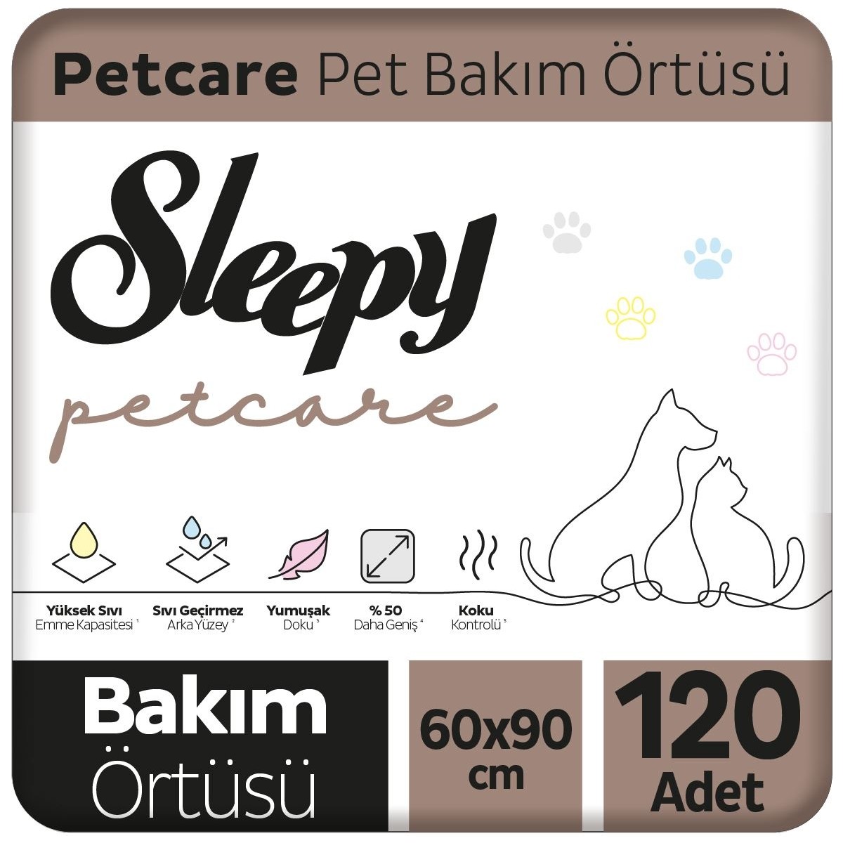 Sleepy Petcare Pet Bakım Örtüsü 60X90 cm 4X30 (120 Adet)