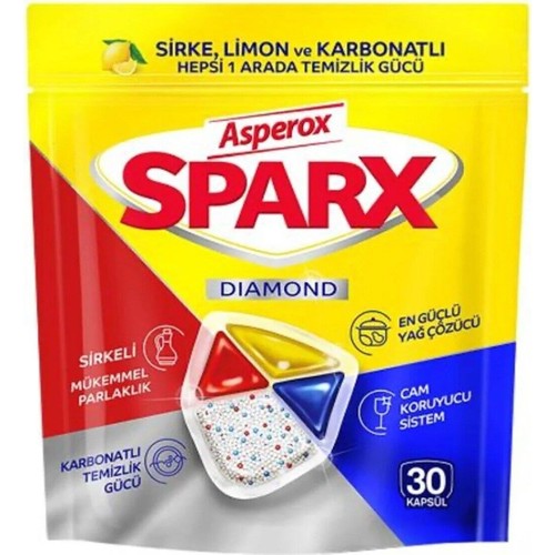 Asperox Sparx Bulaşık Makinesi Kapsül 30 Yıkama Yerli Üretim 4 Adet