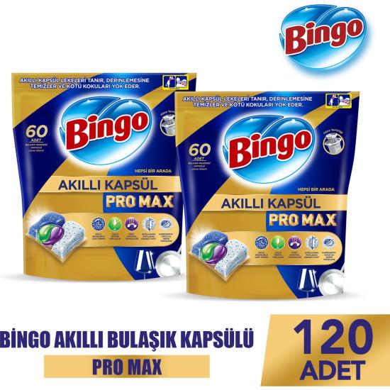 Bingo Akıllı Kapsül Pro Max Bulaşık Makinesi Deterjanı Tableti 120’LI