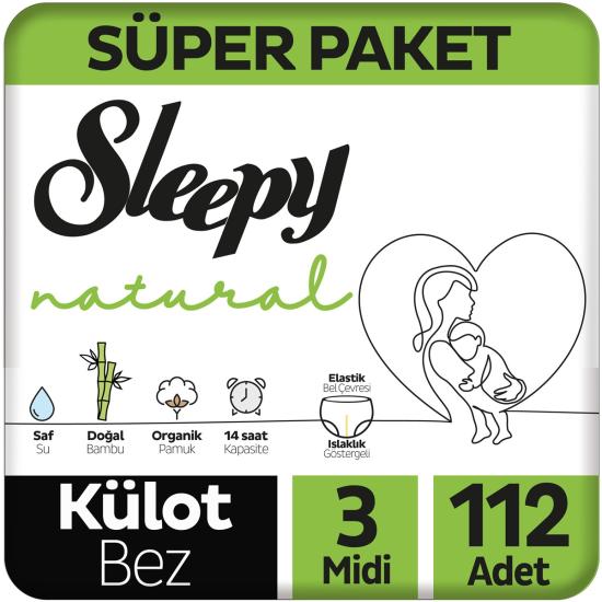 Sleepy Natural Külot Bebek Bezi 4’lü Fırsat Paketi 3 Numara 4-9 Kg 112 Adet