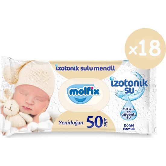 Molfix Izotonik Sulu Yenidoğan Islak Havlu 50’li 18*50 900 Yaprak