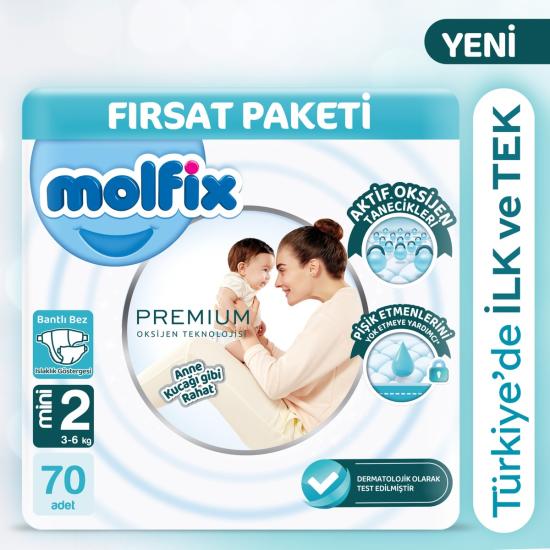 Molfix Premium Fırsat Paketi 2 Beden 70 Adet