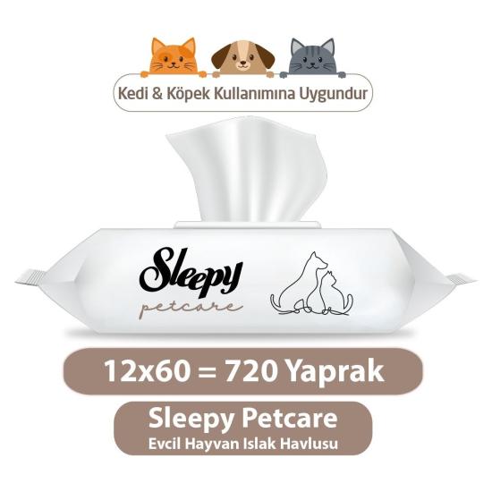 Sleepy Petcare Evcil Hayvan Islak Havlusu 12X60 Yaprak