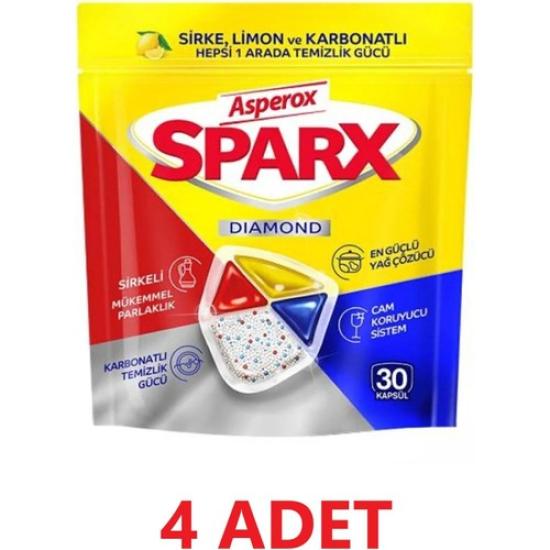 Asperox Sparx Bulaşık Makinesi Kapsül 30 Yıkama Yerli Üretim 4 Adet