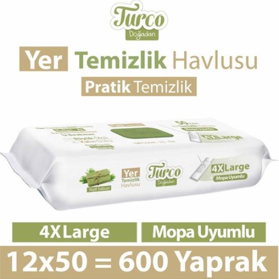 Baby Turco Turco Doğadan Yer Temizlik Havlusu Yeşil Sabun 12X50(600 Yaprak)