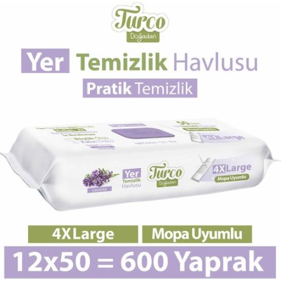 Baby Turco Doğadan Yer Temizlik Havlusu Lavanta 12X50(600 Yaprak)