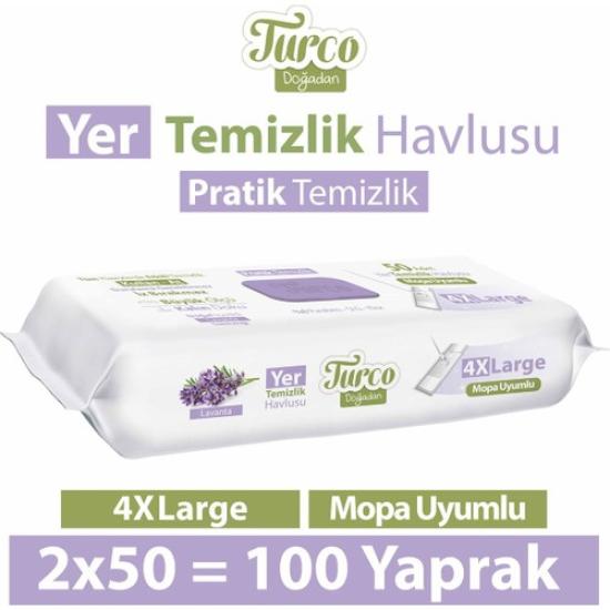 Baby Turco Doğadan Yer Temizlik Havlusu Lavanta 2X50(100 Yaprak)