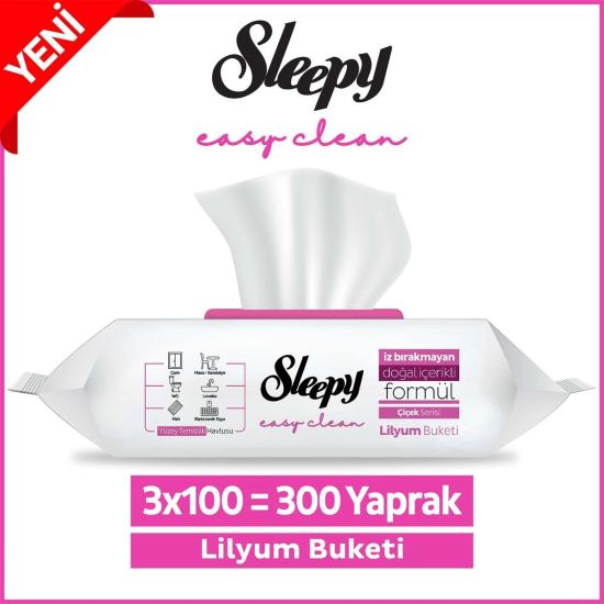 Sleepy Easy Clean Lilyum Buketi Yüzey Temizlik Havlusu 3x100 (300 Yaprak)